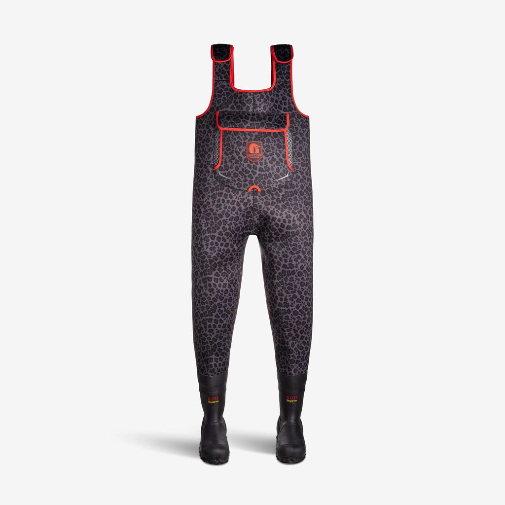 Retro Waders | Womens - Shadow Leopard/Red