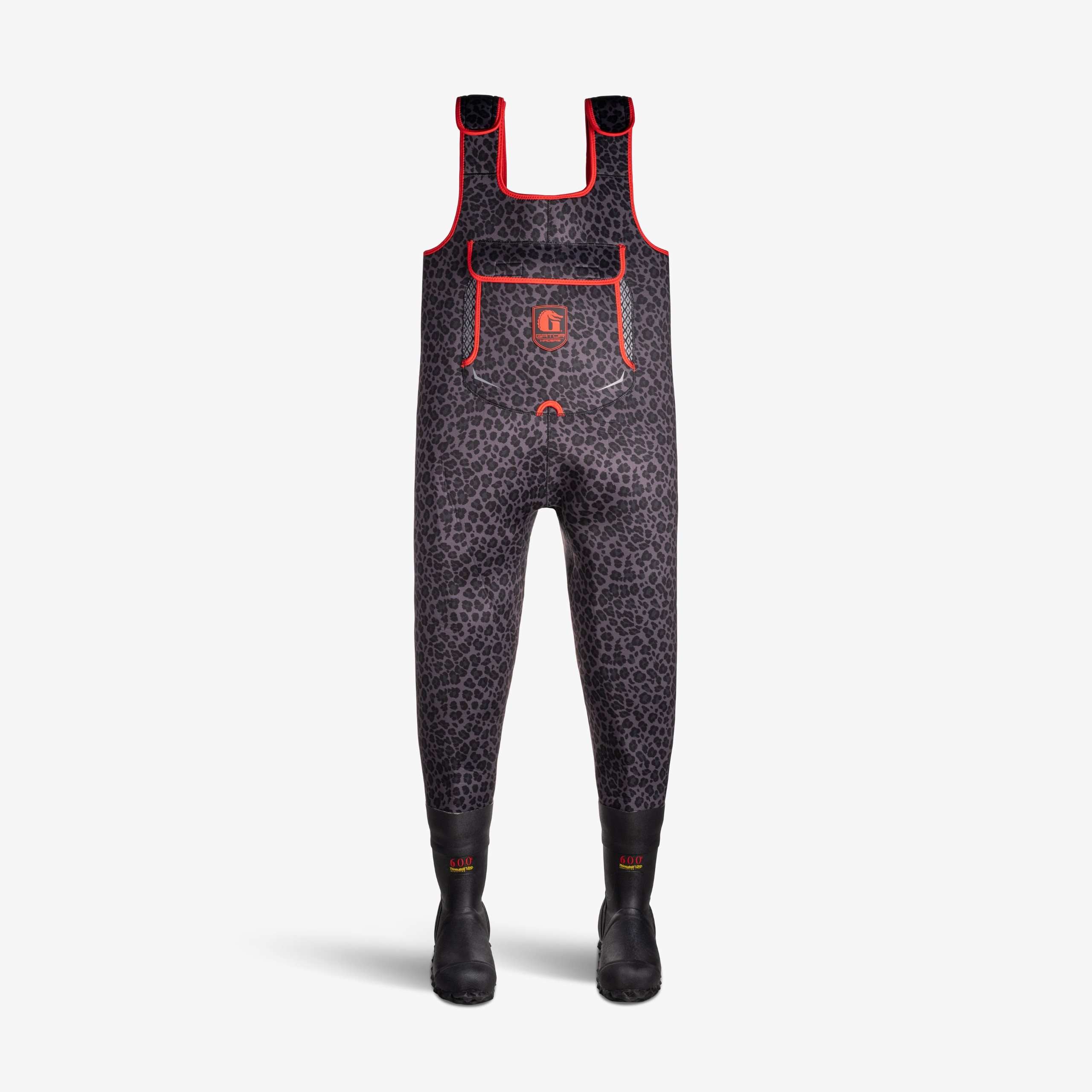 Retro Waders | Womens - Shadow Leopard/Red