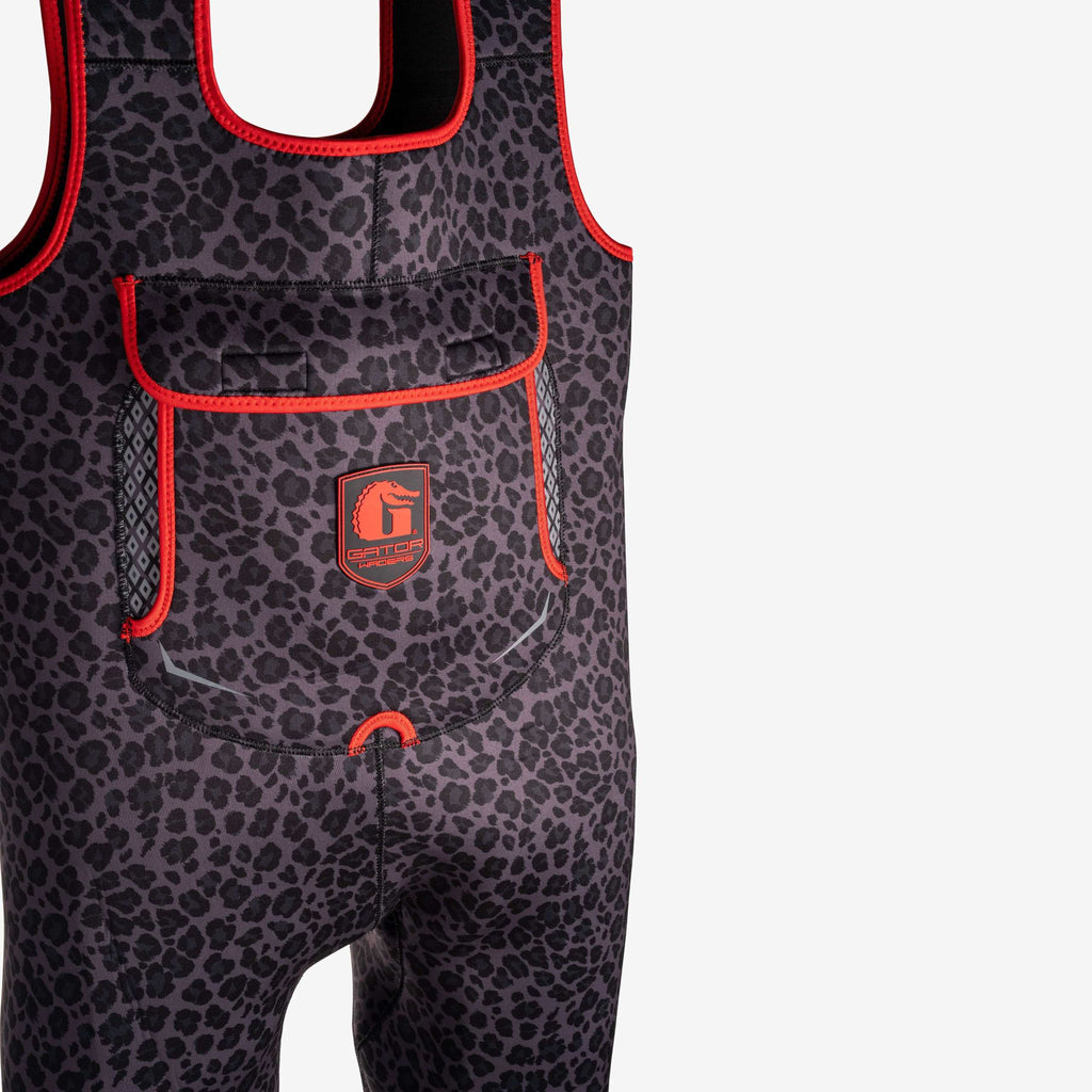 Retro Waders | Womens - Shadow Leopard/Red