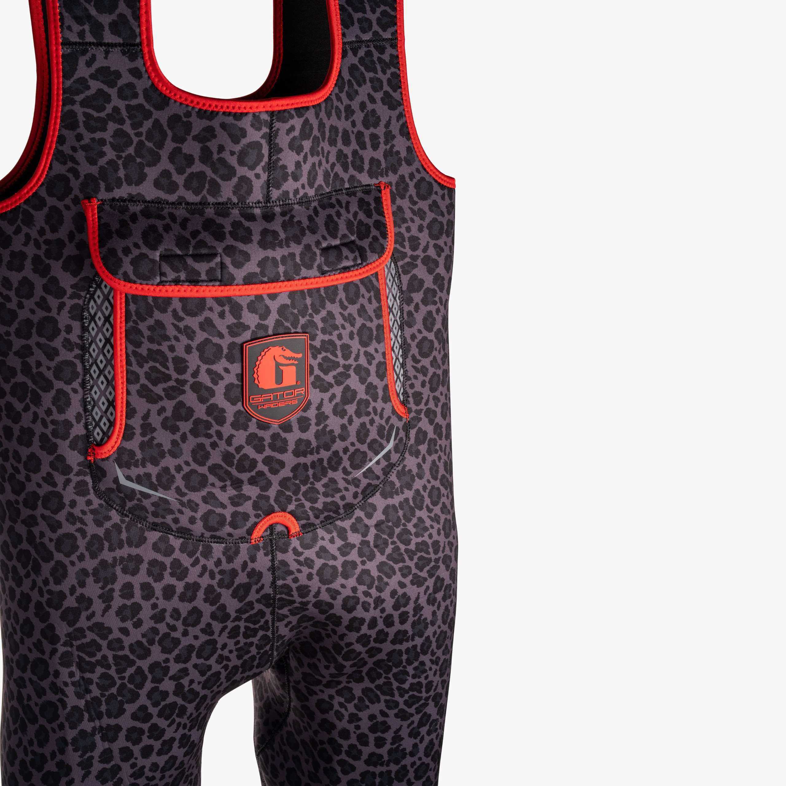 Retro Waders | Womens - Shadow Leopard/Red