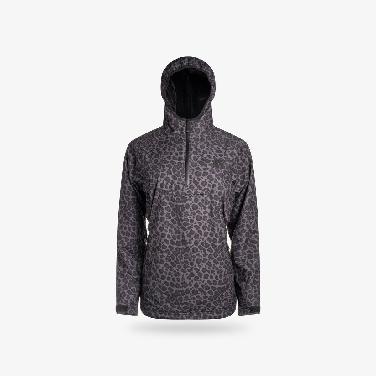 Waterproof 1/2 Zip Bog Hoodie | Womens - Shadow Leopard