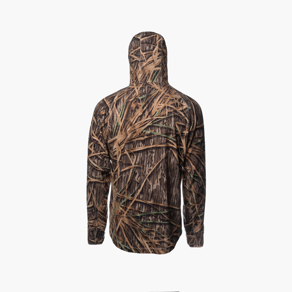 Waypoint Grid Fleece 1/2 Zip Hoodie | Mens - Mossy Oak Original Shadow Grass