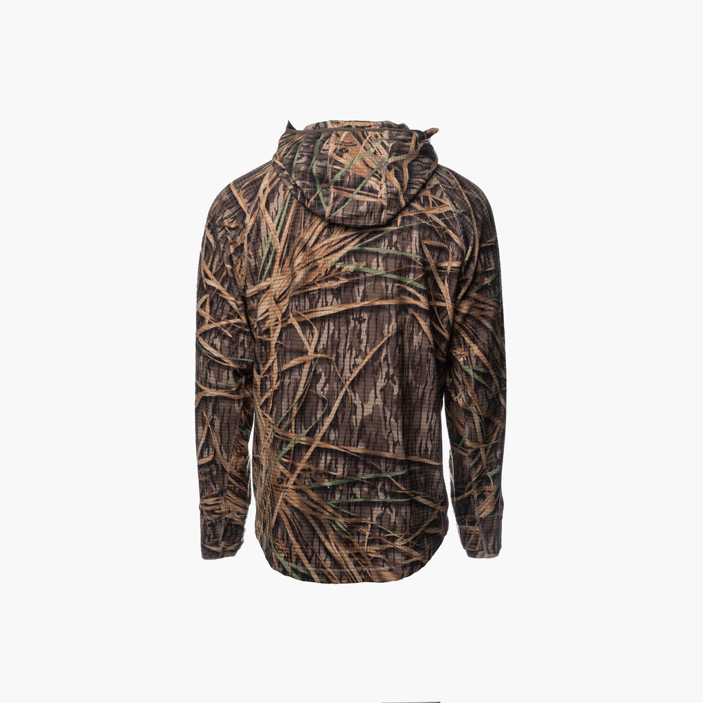 Waypoint Grid Fleece 1/2 Zip Hoodie | Mens - Mossy Oak Original Shadow Grass