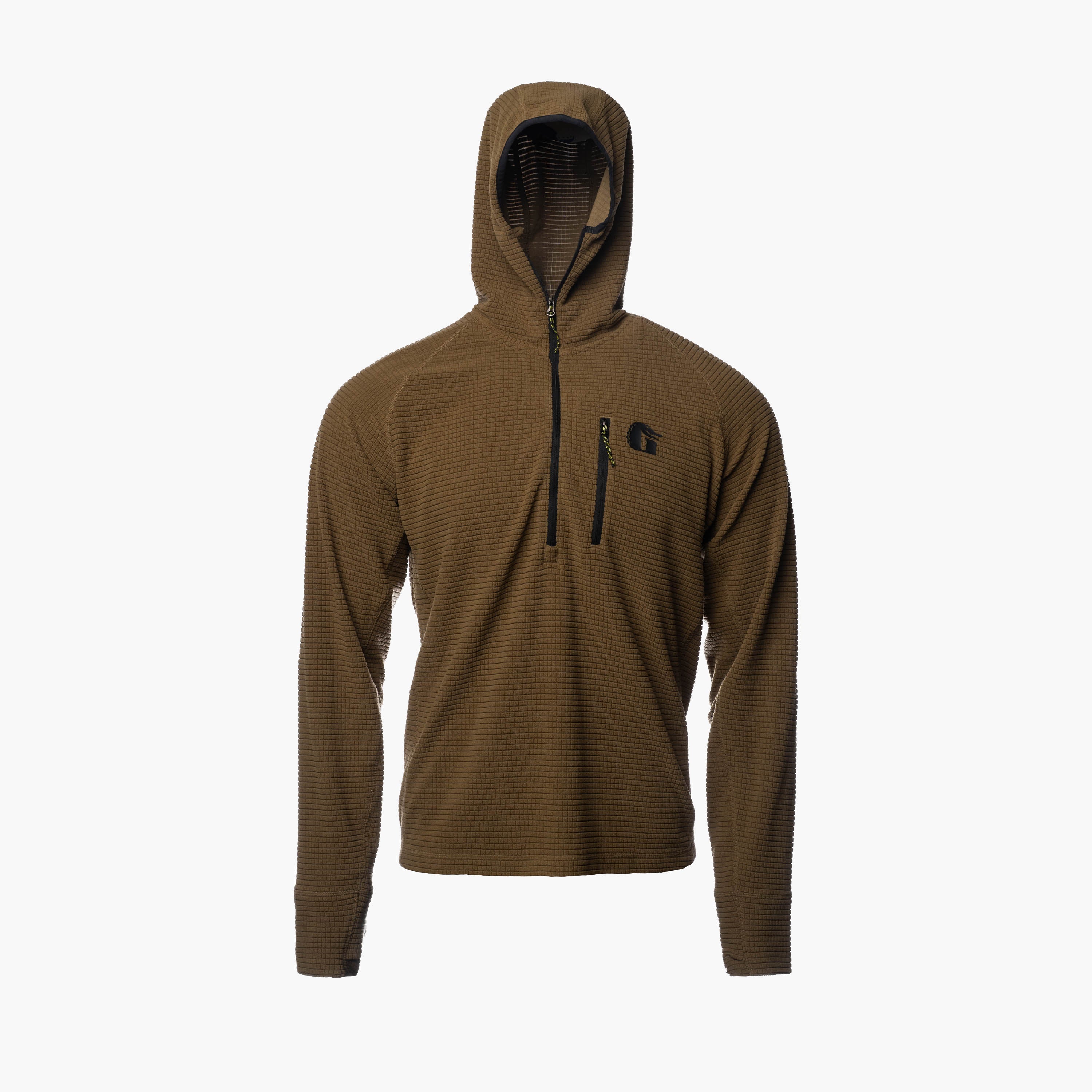 Waypoint Grid Fleece 1/2 Zip Hoodie | Womens - Coyote