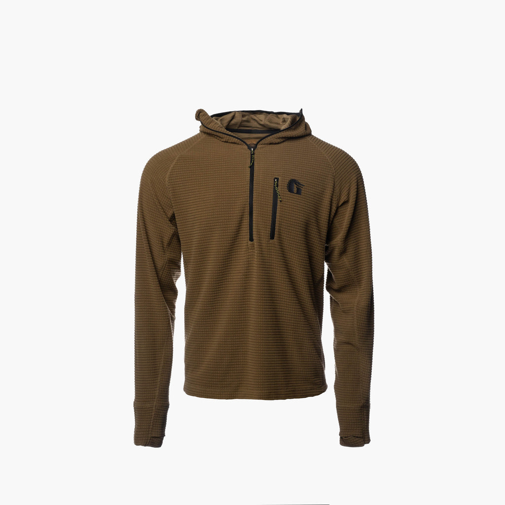 Waypoint Grid Fleece 1/2 Zip Hoodie | Womens - Coyote