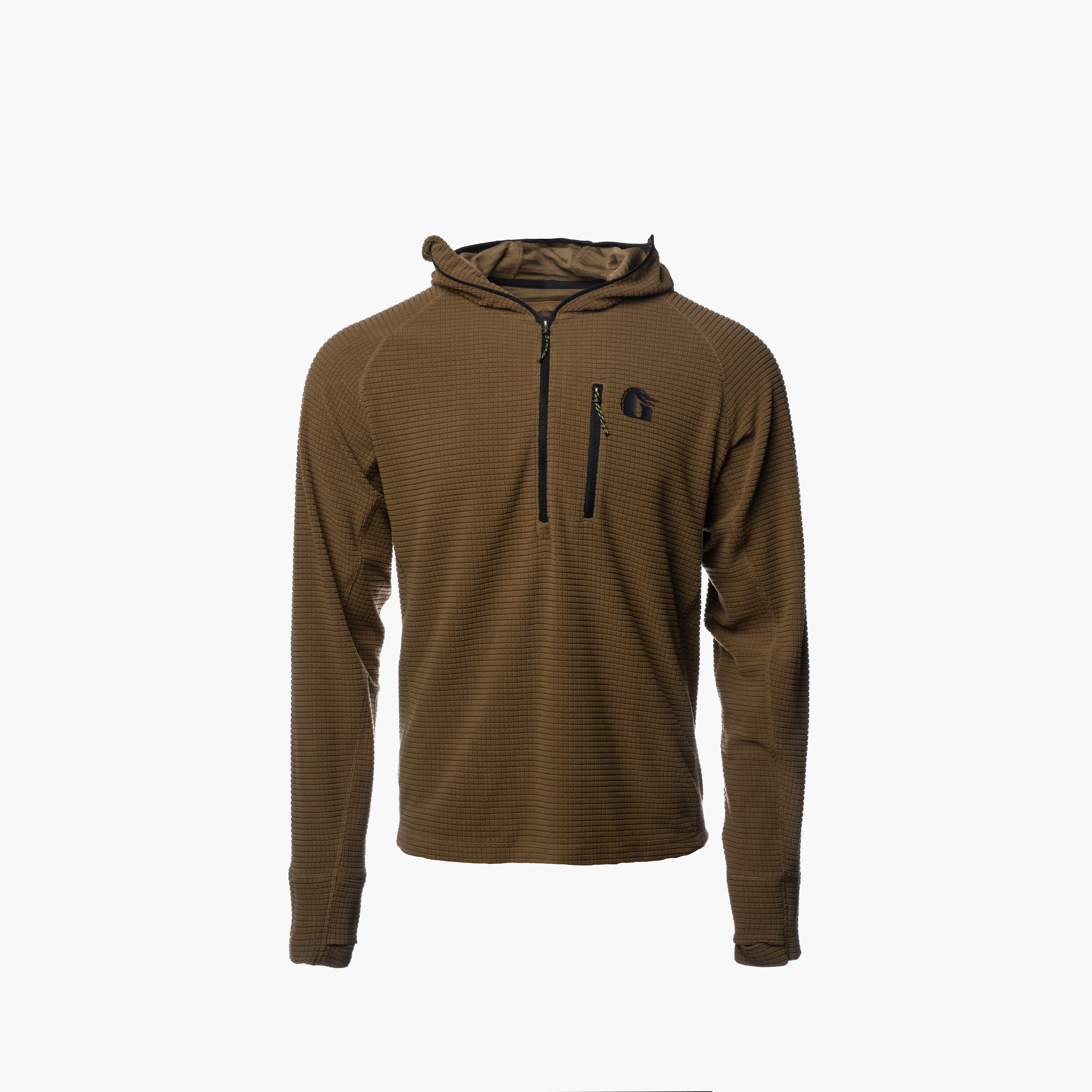 Waypoint Grid Fleece 1/2 Zip Hoodie | Womens - Coyote