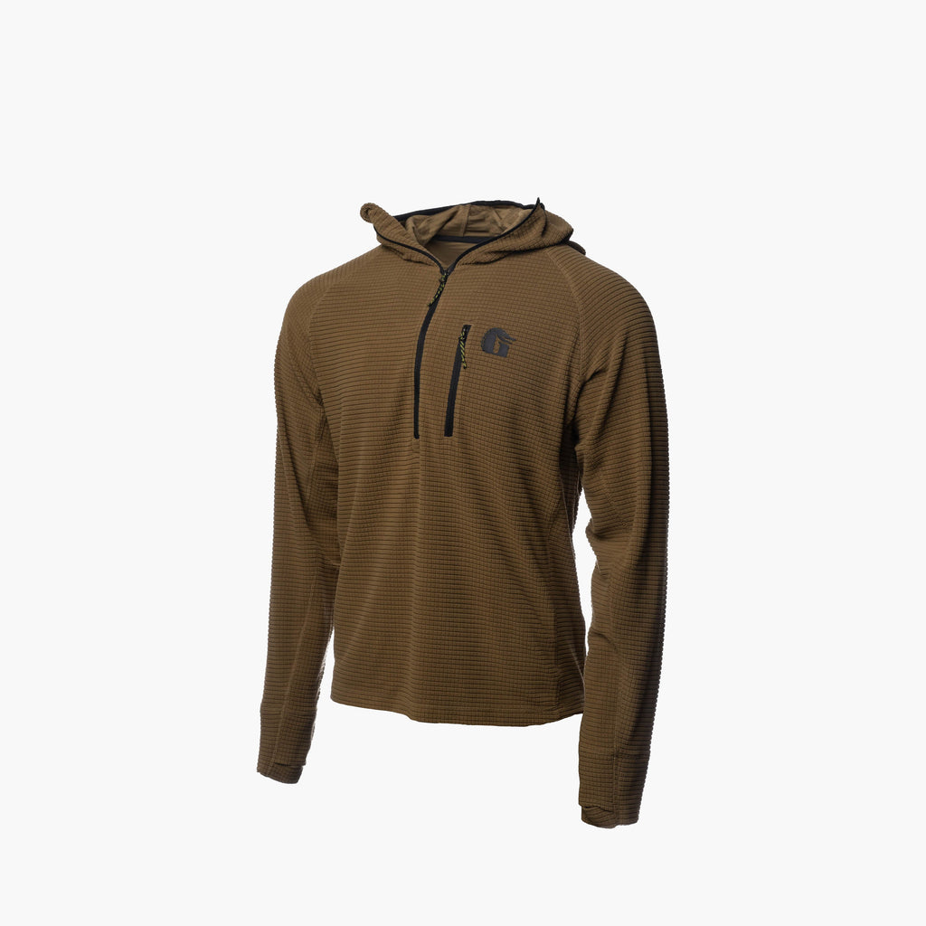 Waypoint Grid Fleece 1/2 Zip Hoodie | Womens - Coyote