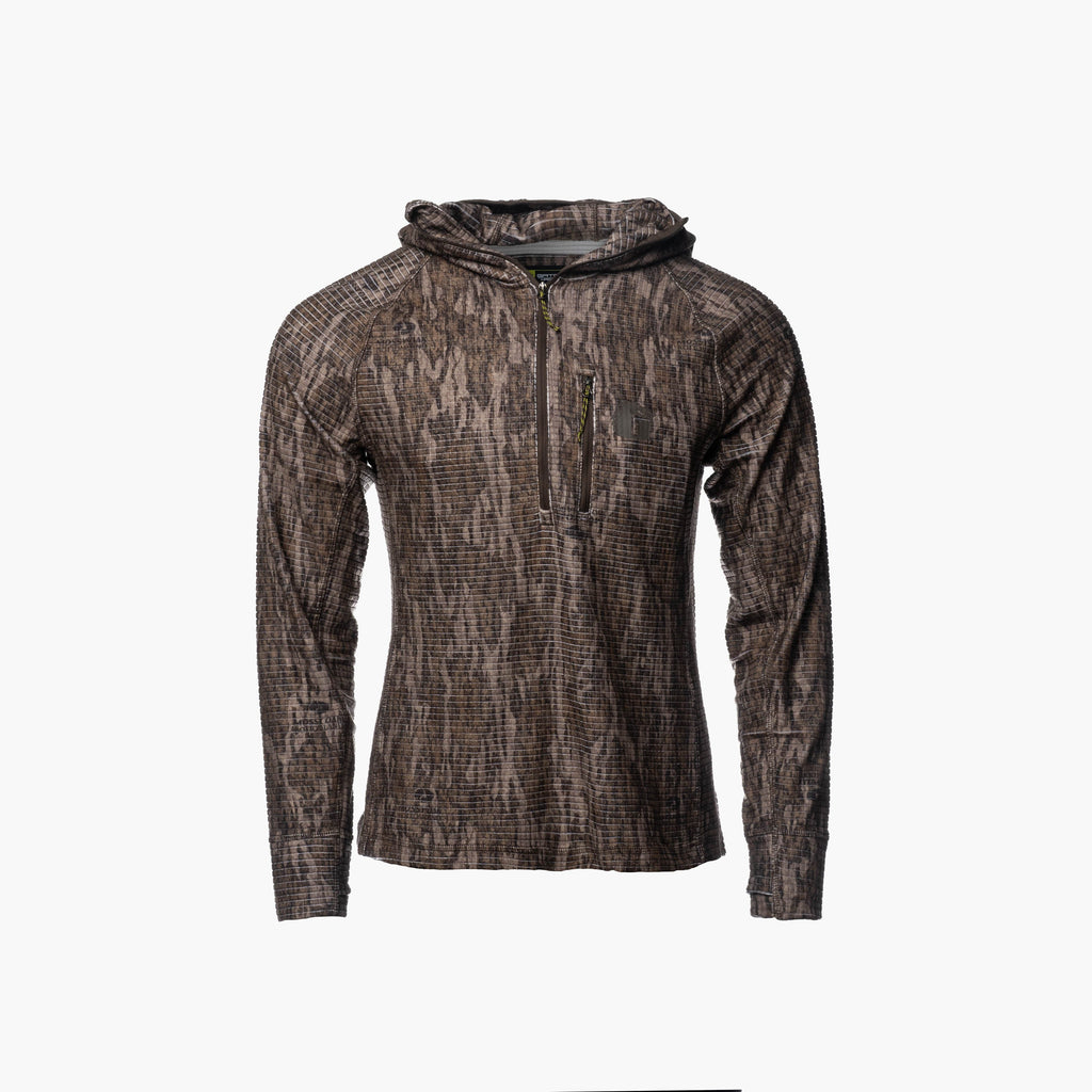 Waypoint Grid Fleece 1/2 Zip Hoodie | Womens - Mossy Oak Bottomland