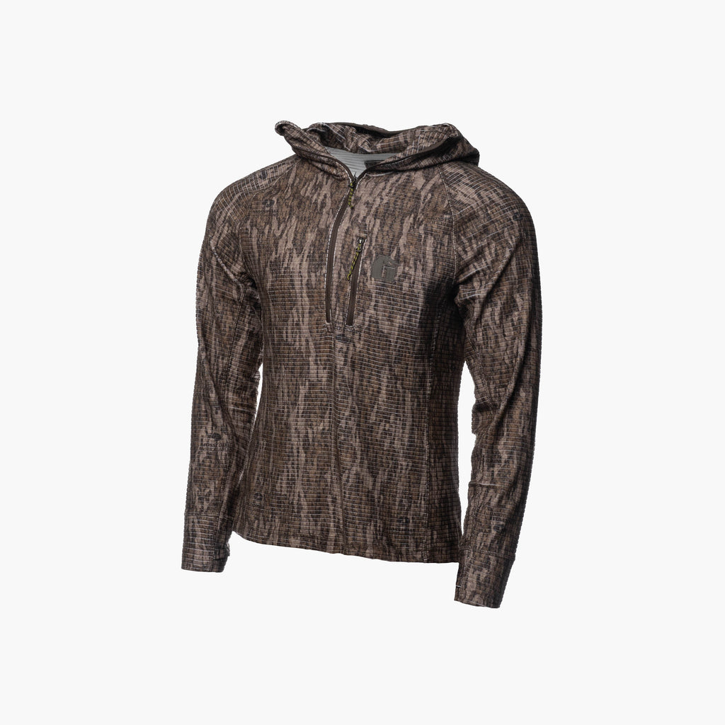 Waypoint Grid Fleece 1/2 Zip Hoodie | Womens - Mossy Oak Bottomland