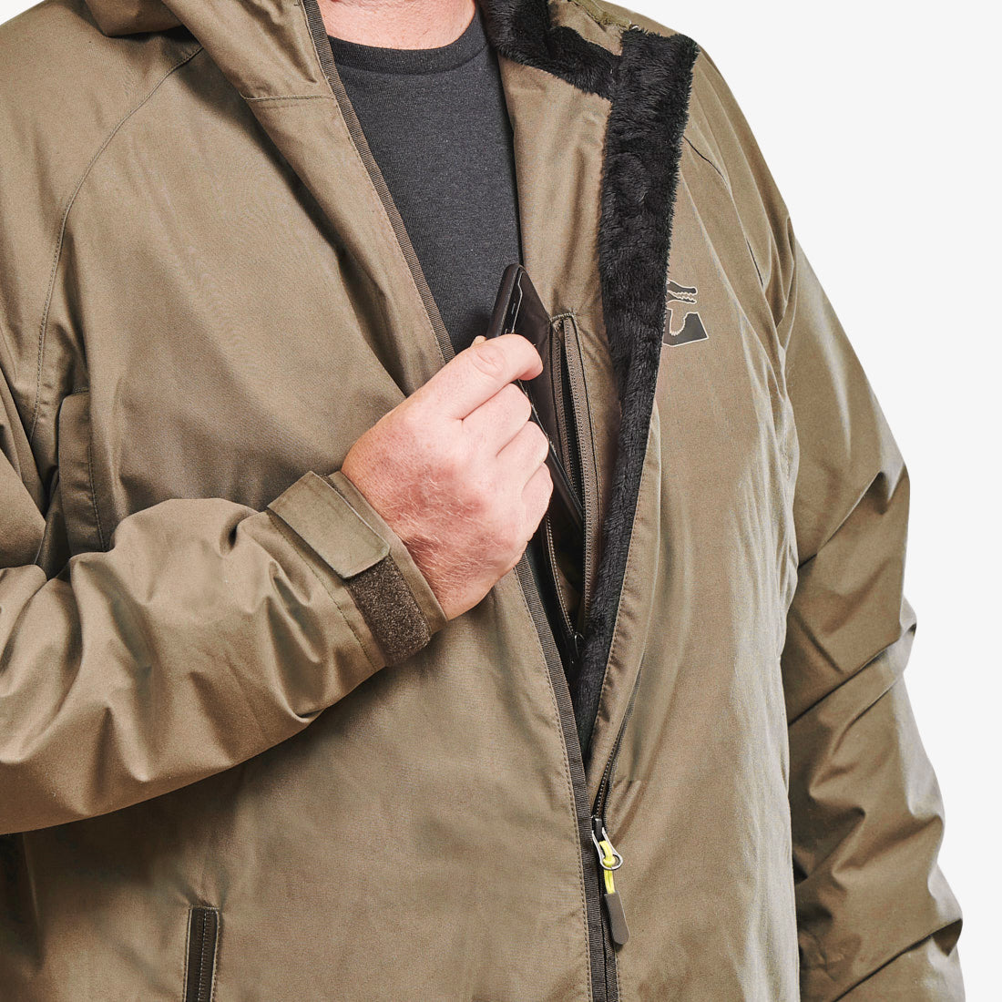 Waterproof Full Zip Bog Hoodie | Mens - Brown