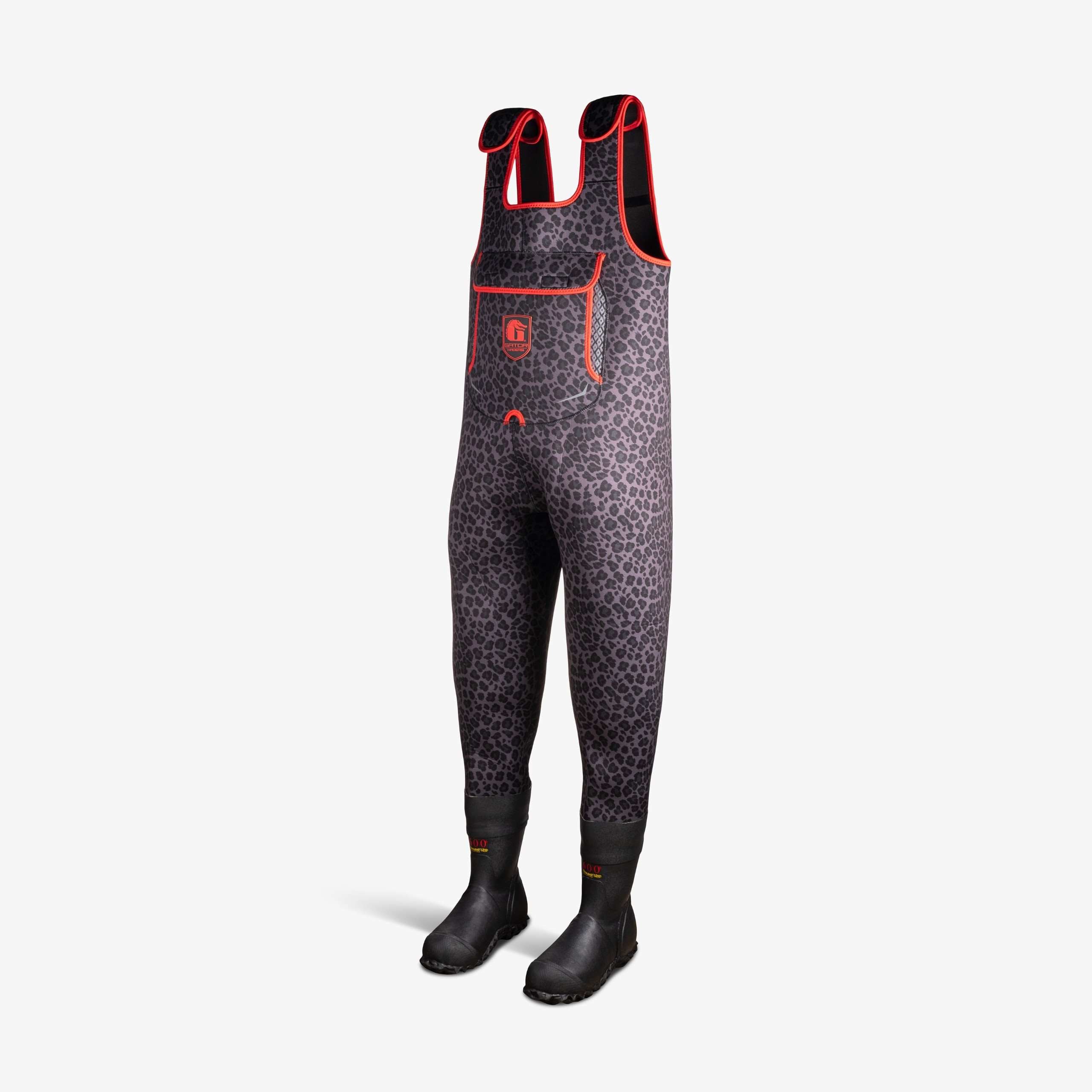 Retro Waders | Womens - Shadow Leopard/Red